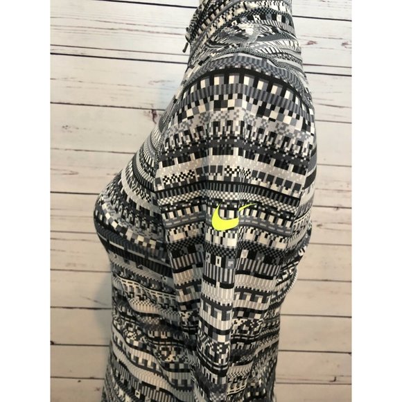 Nike pro Long Sleeve Shirt 1/4 zip pullover size Small Geometric Sweatshirt Half - Picture 4 of 6